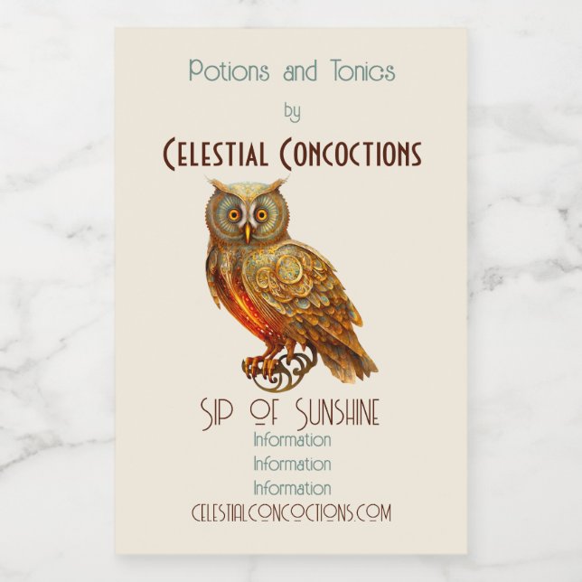 Erstellen Sie Ihre eigene goldene Steampunkuppe Weinetikett (Einzelnes Label)