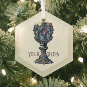 Erstellen Sie Ihre eigene goldgerüstete blaue Skih Ornament Aus Glas