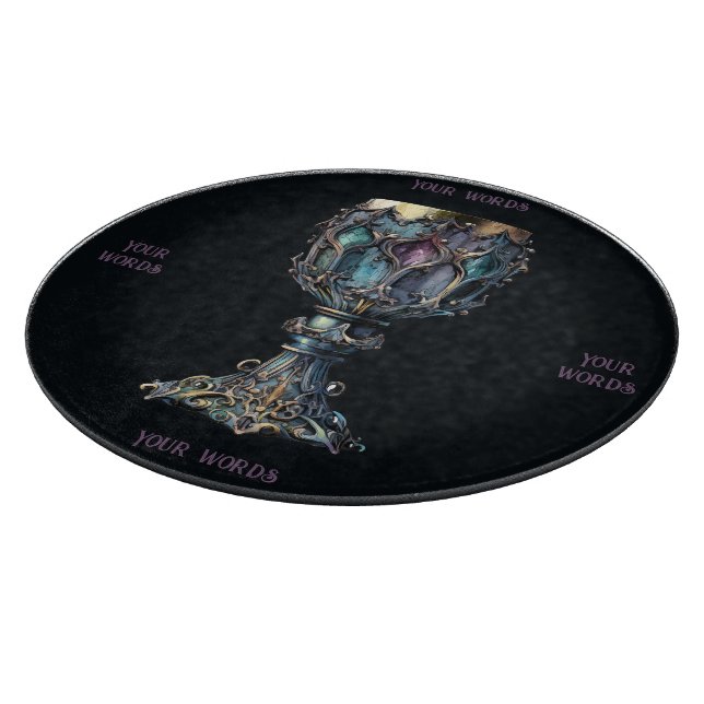 Erstellen Sie Ihre eigene goldgerüstete blaue Skih Schneidebrett (Ecke)