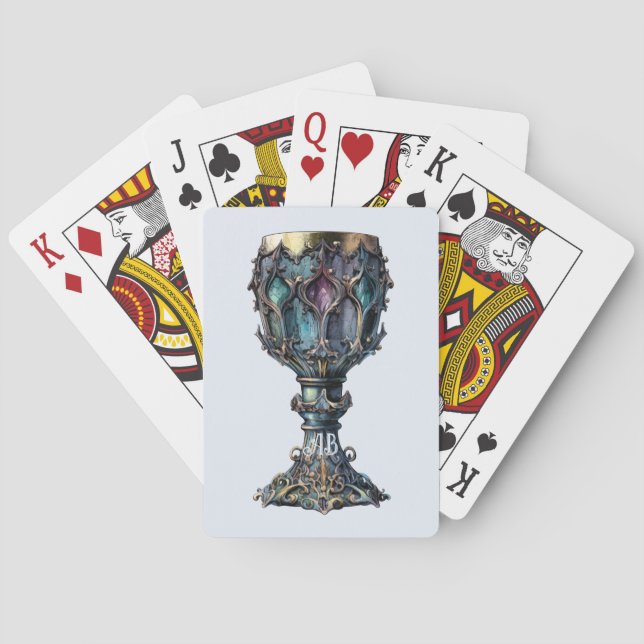 Erstellen Sie Ihre eigene goldgerüstete blaue Skih Spielkarten (Rückseite)