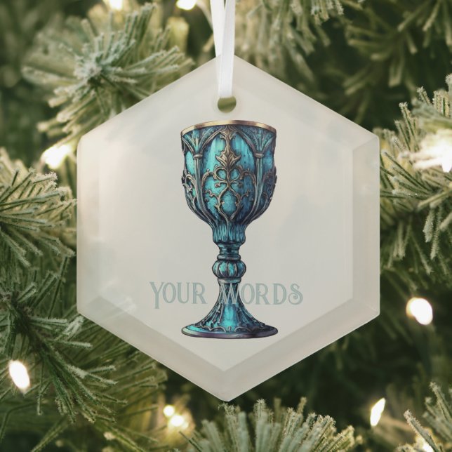 Erstellen Sie Ihre eigene gotische blaue Chalice Ornament Aus Glas (Insitu)
