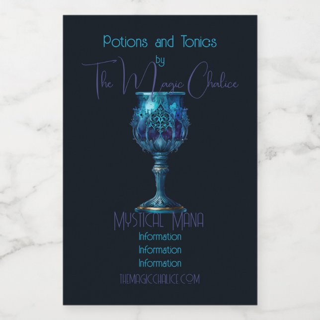 Erstellen Sie Ihre eigene gotische Blausteinkhaler Lebensmitteletikett (Einzelnes Label)