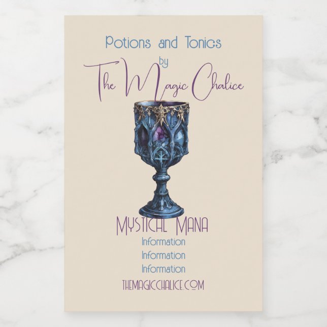 Erstellen Sie Ihre eigene gotische Blausteinkhaler Lebensmitteletikett (Einzelnes Label)