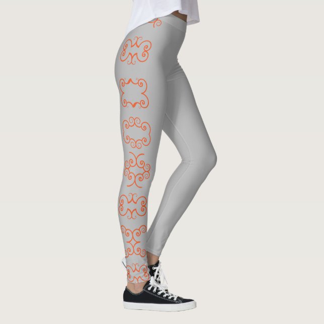 Erstellen Sie Ihre eigene graue Kleidung Blumenmus Leggings (Rechts)
