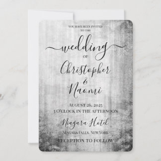 Erstellen Sie Ihre eigene graue Vintage Hochzeit Einladung