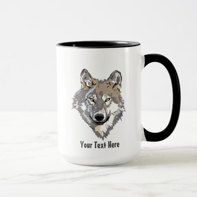 Erstellen Sie Ihre eigene graue Wolf Combo-Kaffee- Tasse (Rechts)