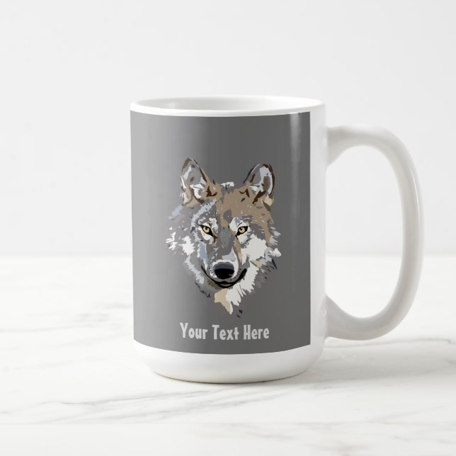 Erstellen Sie Ihre eigene graue Wolfskaffee-Tasse Kaffeetasse (Rechts)