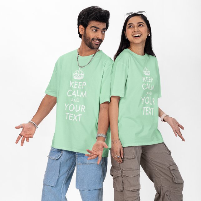 Erstellen Sie Ihre eigene grüne und weiße Behalten Tri-Blend Shirt (Create Your Own Green and White Keep Calm Tri-Blend Shirt)