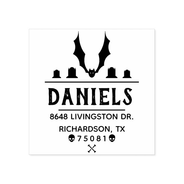 Erstellen Sie Ihre eigene Halloween-Rücksendeadres Gummistempel (Prägung)