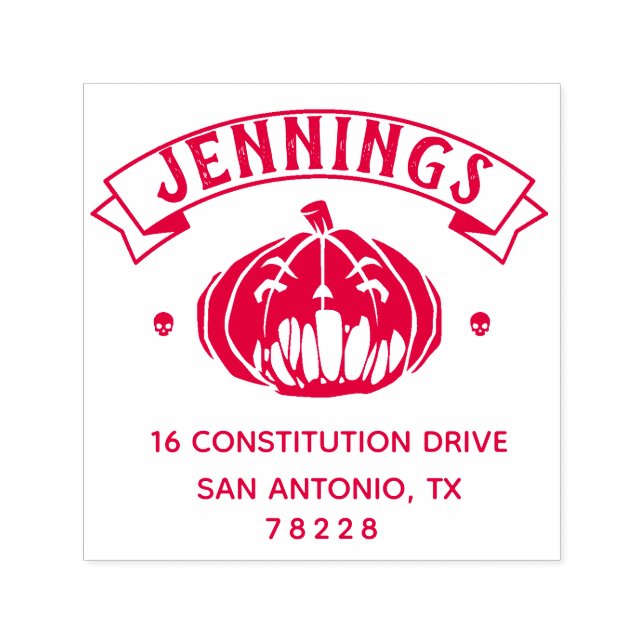 Erstellen Sie Ihre eigene Halloween-Rücksendeadres Permastempel (Design)