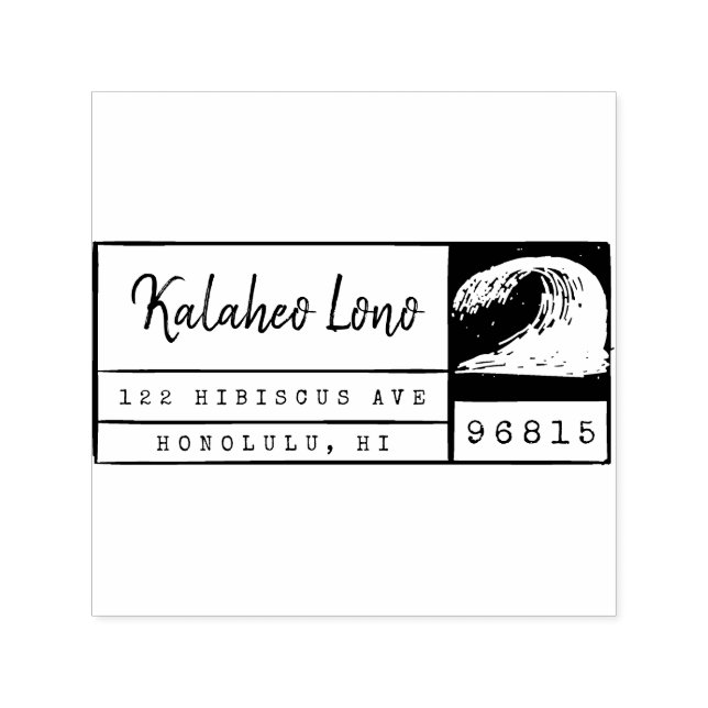 Erstellen Sie Ihre eigene hawaiianische Surfwelle- Permastempel (Design)