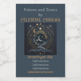 Erstellen Sie Ihre eigene Himmelslandschaft Lunar Weinetikett