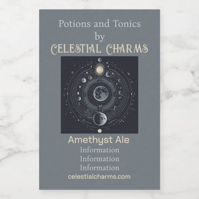 Erstellen Sie Ihre eigene Himmelssolarie Weinetikett (Einzelnes Label)