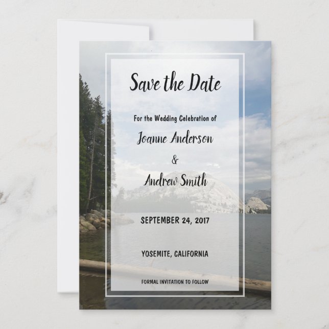 Erstellen Sie Ihre eigene Hochzeit auf dem Berg Sa Save The Date (Vorderseite)