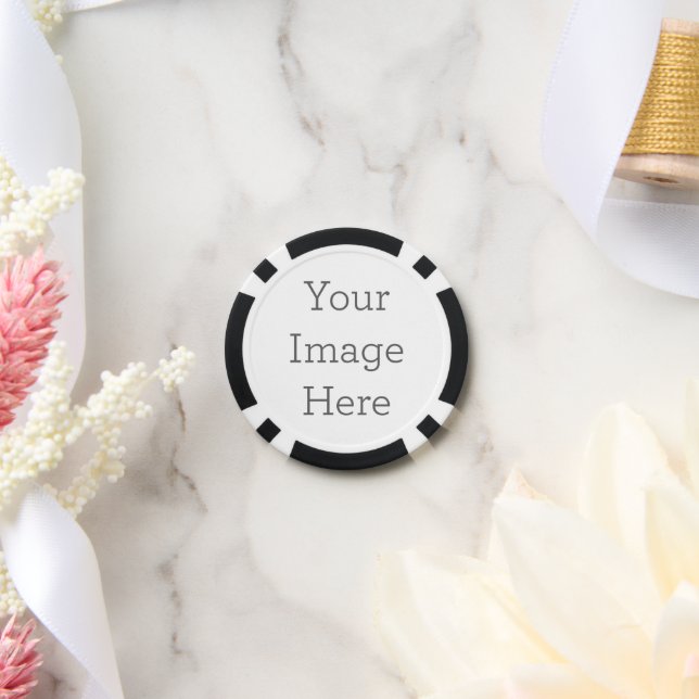 Komposit-Pokerchips, Schwarz Gestreifte Kante (Hochzeit)