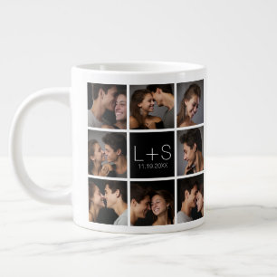 Erstellen Sie Ihre eigene Hochzeitsfoto-Collage-Mo Jumbo-Tasse