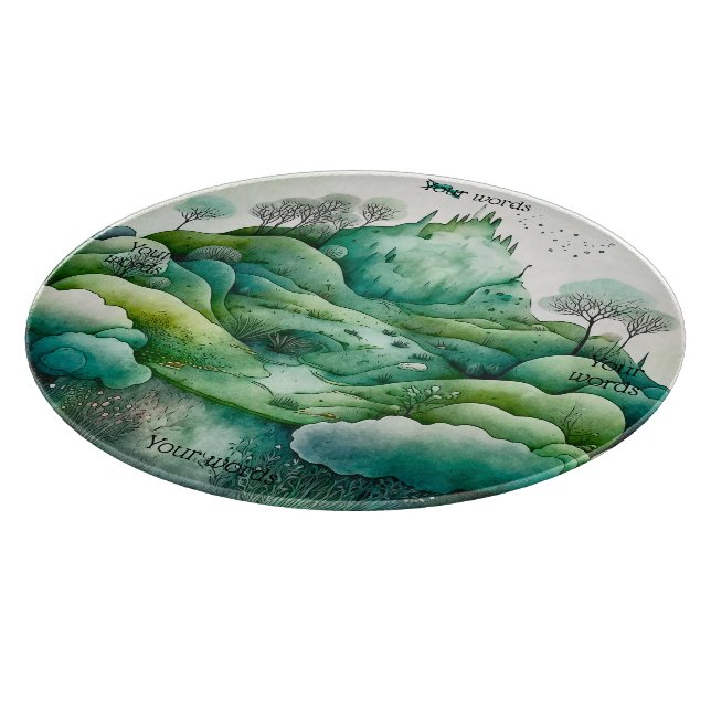 Erstellen Sie Ihre eigene hügelige Grünlandschaft Schneidebrett (Ecke)