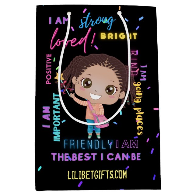 Erstellen Sie Ihre eigene Ich bin - positive Girl  Mittlere Geschenktüte (Vorderseite)