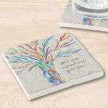 Erstellen Sie Ihre eigene Inspirationsbotschaft Steinuntersetzer<br><div class="desc">Dieser einzigartige Sone Untersetzer ist mit einem bunten Mosaik Tree of Life Design dekoriert. Fügen Sie Ihr ausgewähltes inspirierendes Zitat oder Ihre Nachricht hinzu,  um es zu personalisieren. Sie können den Schriftart,  die Größe des Schriftartes und die Farbe des Schriftartes bearbeiten. Original Mosaik © Michele Davies.</div>