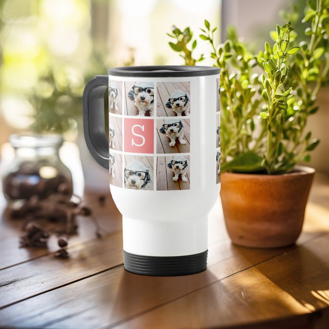 Erstellen Sie Ihre eigene Instagramm-Collage benut Reisebecher (Personalized travel mug - add photos and text or customize completely)