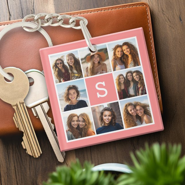 Erstellen Sie Ihre eigene Instagramm-Collage benut Schlüsselanhänger (Personalized keychain with photo collage and monogram)