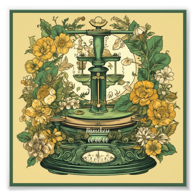 Erstellen Sie Ihre eigene Jugendstil-Libra Zodiac Fotodruck (Vorne)