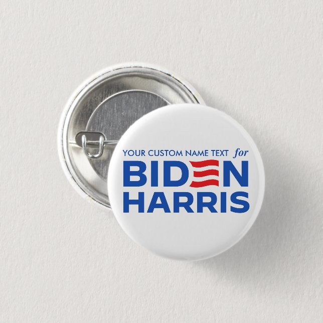Erstellen Sie Ihre eigene Kampagne für Biden Harri Button (Vorne & Hinten)