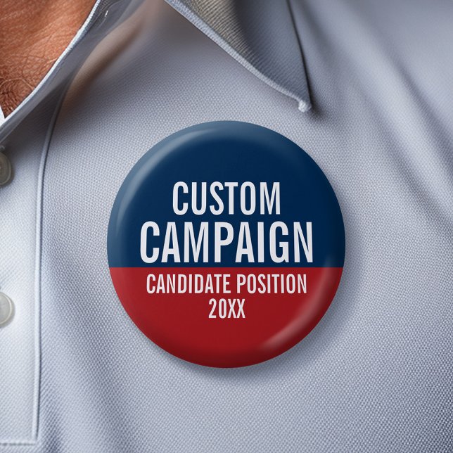 Erstellen Sie Ihre eigene Kampagne - Red Blue Clas Button (Personalized Campaign buttons - Make your own campaign gear)