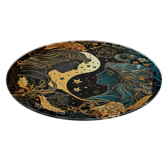 Erstellen Sie Ihre eigene keltische Gemini Glass A Schneidebrett (Ecke)