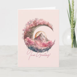 Erstellen Sie Ihre eigene Kirschblossom Mondlandsc Feiertagskarte