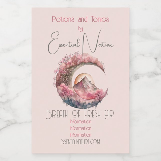 Erstellen Sie Ihre eigene Kirschblossom Mondlandsc Lebensmitteletikett (Einzelnes Label)