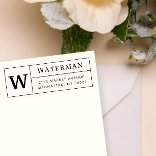 Erstellen Sie Ihre eigene klassische Monogramm-Rüc Gummistempel