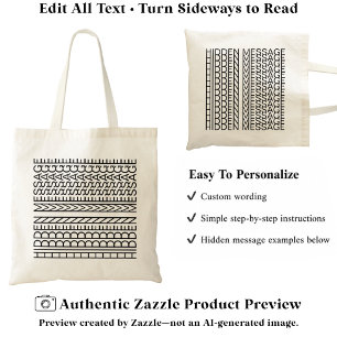 Erstellen Sie Ihre eigene Kurze versteckte Nachric Tragetasche