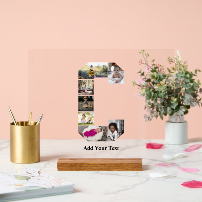 Erstellen Sie Ihre eigene Letter-C-FotoCollage Acrylschild (Hochzeit)