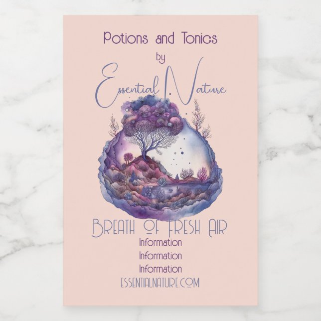 Erstellen Sie Ihre eigene Lila Fantasielandschaft Lebensmitteletikett (Einzelnes Label)