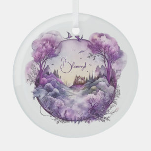 Erstellen Sie Ihre eigene Lila Fantasielandschaft Ornament Aus Glas