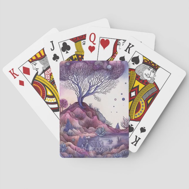 Erstellen Sie Ihre eigene Lila Fantasielandschaft Spielkarten (Rückseite)