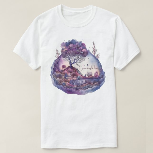 Erstellen Sie Ihre eigene Lila Fantasielandschaft T-Shirt (Design vorne)