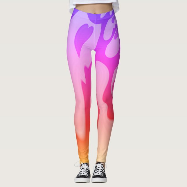 Erstellen Sie Ihre eigene Lila Herz-Hose Leggings (Vorderseite)