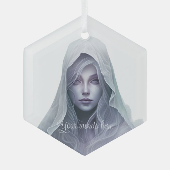 Erstellen Sie Ihre eigene Lila Hexe Ornament Aus Glas (Vorderseite)