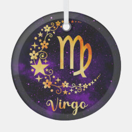 Erstellen Sie Ihre eigene Lila Himmelsvirgo Zodiac Ornament Aus Glas