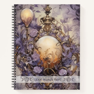 Erstellen Sie Ihre eigene lila Rosen-Gartenlampe f Notizbuch