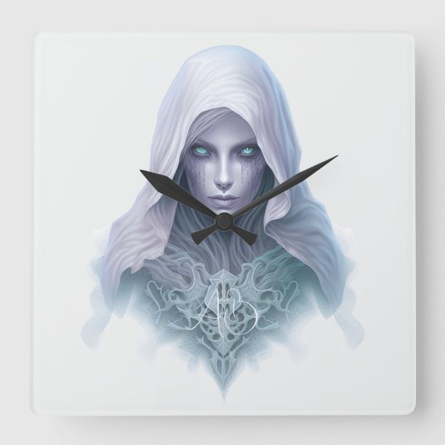 Erstellen Sie Ihre eigene Lila Seeraube Quadratische Wanduhr (Vorderseite)