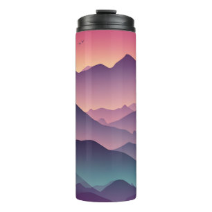 Erstellen Sie Ihre eigene Lila Sonnenuntergangswan Thermosbecher
