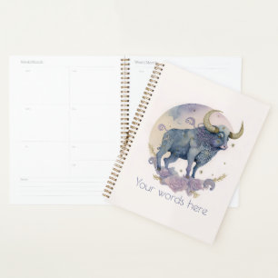 Erstellen Sie Ihre eigene Lila Wasserfarbe Taurus Planer