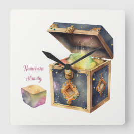 Erstellen Sie Ihre eigene Magic Box & Gem Quadratische Wanduhr