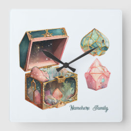 Erstellen Sie Ihre eigene Magic Box & Kristalle Quadratische Wanduhr