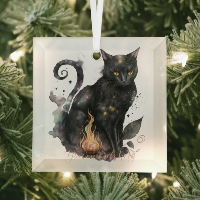 Erstellen Sie Ihre eigene magische schwarze Katze Ornament Aus Glas (Insitu)