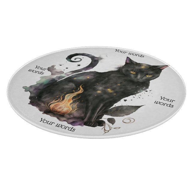 Erstellen Sie Ihre eigene magische schwarze Katze  Schneidebrett (Ecke)