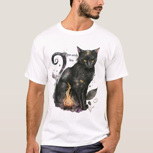 Erstellen Sie Ihre eigene magische schwarze Katze T-Shirt (Vorderseite)